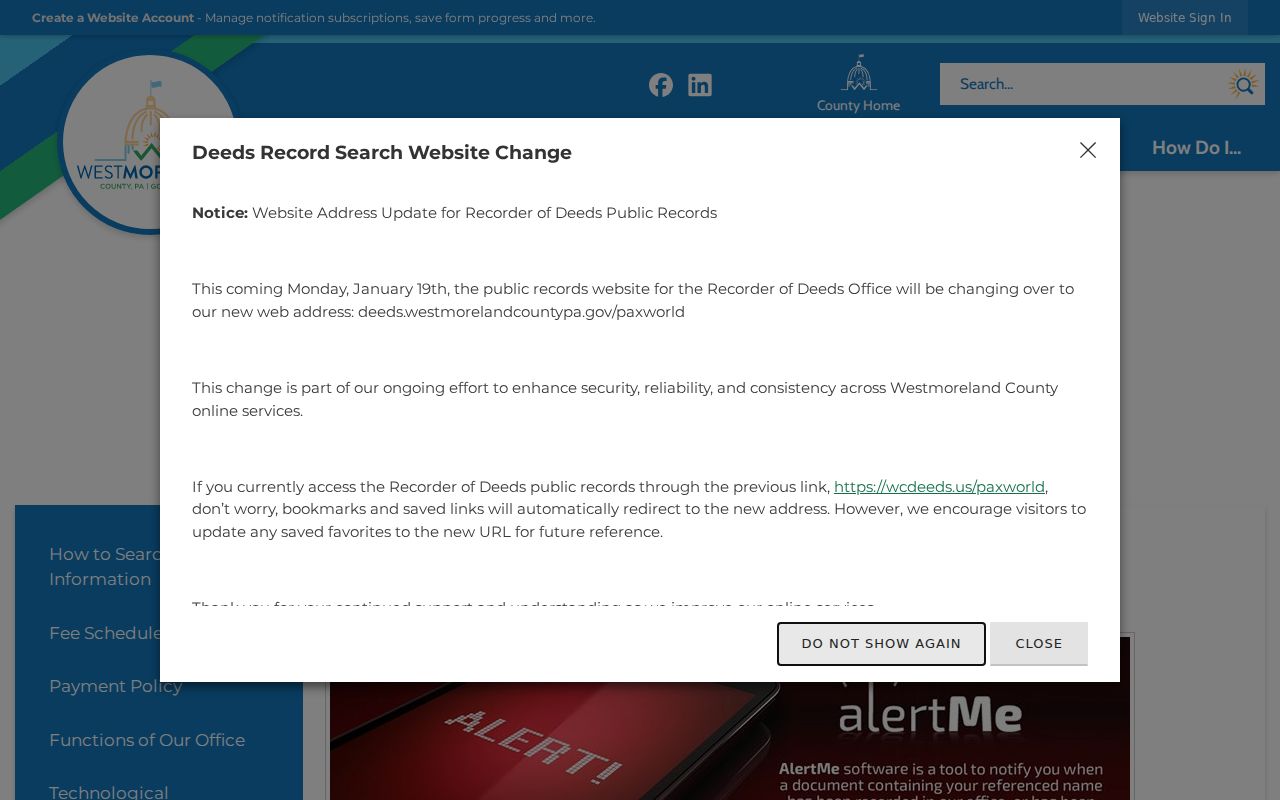 North Huntingdon Township residents directory Recorder AlertMe notice